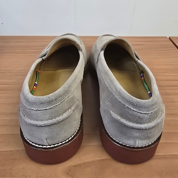 Polo Ralph Lauren Mens 10 Suede Leather Penny Loafers Shoes Brick Rubber Sole - Picture 6 of 11